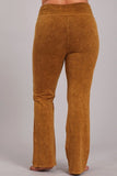 Chatoyant Plus Size Fold Over Waist Yoga Pants Butterscotch