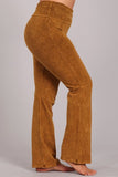 Chatoyant Plus Size Fold Over Waist Yoga Pants Butterscotch