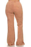 Chatoyant Plus Size Mineral Wash Bell Bottoms Camel