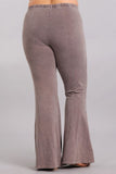 Chatoyant Plus Size Mineral Wash Bell Bottoms Desert Taupe