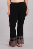 Chatoyant Plus Size Tie Dye Bell Bottoms Black and Taupe
