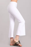 Chatoyant Plus Size Mineral Washed Crop Flare White