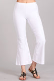Chatoyant Plus Size Mineral Washed Crop Flare White