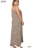 Plus Size Leopard V-Neck Cami Maxi Dress