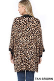 Leopard Print Open Front Kimono Cardigan