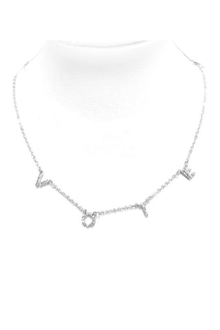 🇺🇸 V O T E! Crystal Necklace Silver 🇺🇸