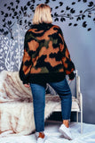 Sweaterland Plus Size Camouflage High Neck Zip Up Cardigan Jacket