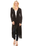 T-Party Fabulous Fringe Long Cardigan in 2 Colors!