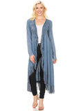 T-Party Fabulous Fringe Long Cardigan in 5 Colors!