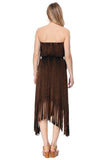 T-Party  Mineral Wash Waterfall Dress Brown