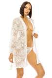 White Lace Robe Set w/ Thong