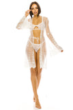 White Mesh and Embroidery Robe