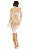 White Mesh and Embroidery Robe