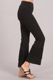 Chatoyant Wide Lace Crop Pants Black