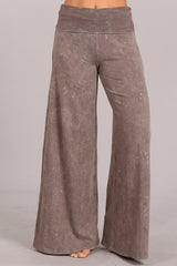 Chatoyant Mineral Wash Wide Leg Palazzo Pants Desert Taupe