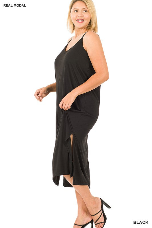 midi black cami dress Plus Size V-Neck Cami Dress – Jalynn's Closet