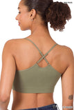 Cross Back Padded Seamless Bra with Adjustable Straps One Size to 3XL