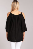 Chatoyant Easygoing Relaxed Top Black